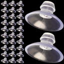 30pcs Clear Rubber Round Non-Slip Suction Cups for Glass Table, Cabinet Doors, Fish Tank, Bathroom Tile, Kitchen Sink - 20mm Diameter, 7mm Stem Length
