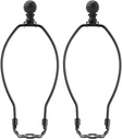 10 Inch Lamp Harp, Black 2 Set Lamp Harps and Finial, Metal Lamp Shade Harp Holder, DIY Detachable Lampshade Bracket Adapter Hardware, Replacement Table & Floor Light Accessories Parts Repair