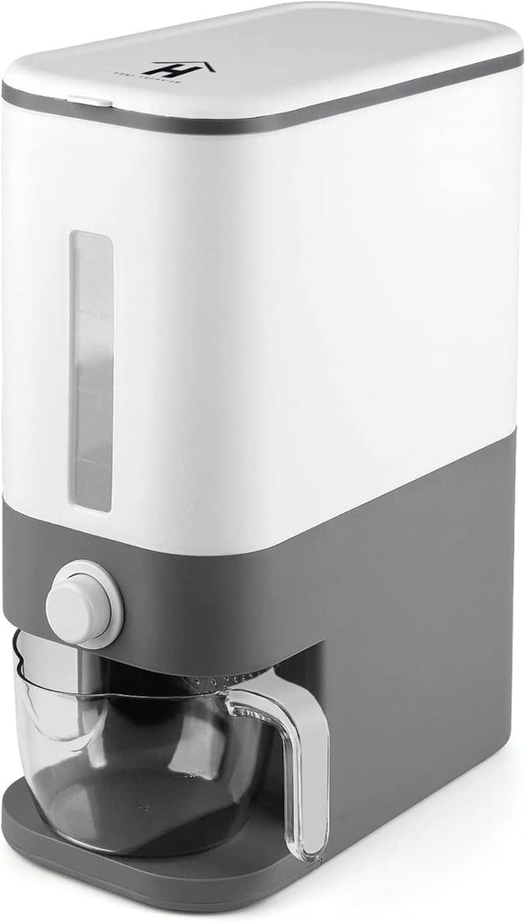 20 Lbs Rice Dispenser, Large Dry Food Container With Lid, Rice Storage Container With Measuring Cylinder, Cereal Dispenser Moisture Proof Household Food Dispenser Bucket, For Christmas