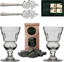 ALANDIA Premium Absinthe Spoons Glasses Set | The Original | 2x Reservoir Glasses | 2x Stainless Steel Spoons | 1x Sugar Cubes | 1x Instructions card