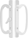 8.5" Legacy Sliding Patio Door Handle Set – White, Non-Keyed, Center Latch – Fits 3-15/16" Screw Spacing, 1-1/4" to 2-1/4" Thick Doors– Sash Controls 2265 Handle Replacement– Mortise Lock NOT Included