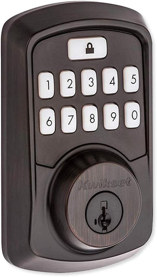 Kwikset 99420-002 Aura Bluetooth Programmable Keypad Door Lock Deadbolt Featuring SmartKey Security, Venetian Bronze