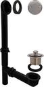 Westbrass 594144-07 Black 1-1/2" Tubular Twist & Close Bath Waste Drain Kit, Satin Nickel