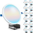 Sunco 12 Pack 8 Inch Canless Slim Recessed Lighting, LED Flush Mount Ceiling Light, Thin Round Flat Panel Fixture, 1800 LM, 15W=100W, Selectable CCT 2700K/3000K/4000K/5000K/6000K, Dimmable ETL