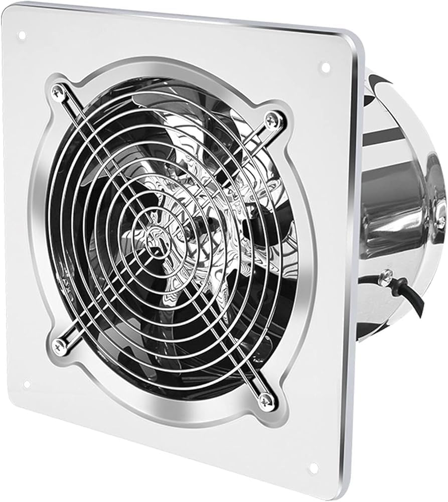 6" /7" /8" Booster Extractor Ventilation Fan Stainless Steel Exhaust Fan for Bathroom, Kitchen, Toilet, Wall & Window Mount, Copper Motor, Check Valve (Size:6")
