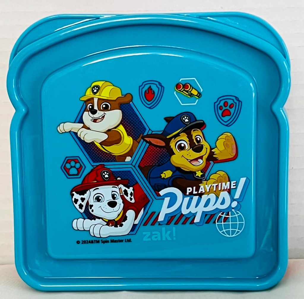 Sandwich Box featuring beloved Patrol Pup Characters. Reusable Compact Lunch Food Storage Container, BPA Free