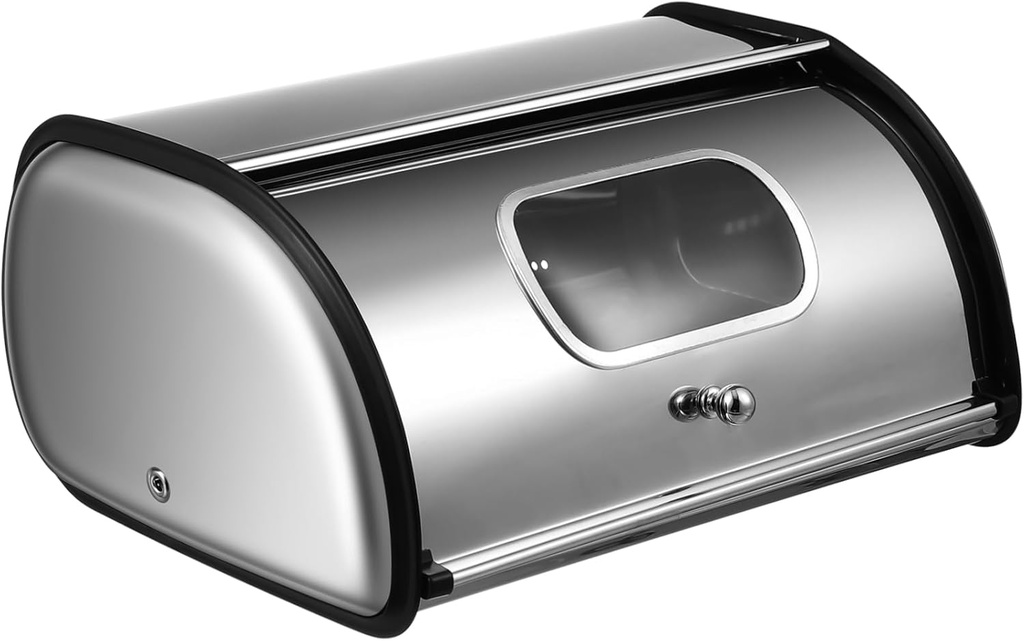 VALICLUD Stainless Steel Bread Holder Small Kitchen Bread Box Organizer with Wide Base Non Deformable Household Storage Container Snacks Fruits