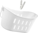 Hanging Storage Basket Organizer Handle Plastic Shower Sundries Basket for Kitchen and Bathroom Rectangular Design for College Essentials and Cleaning Supplies