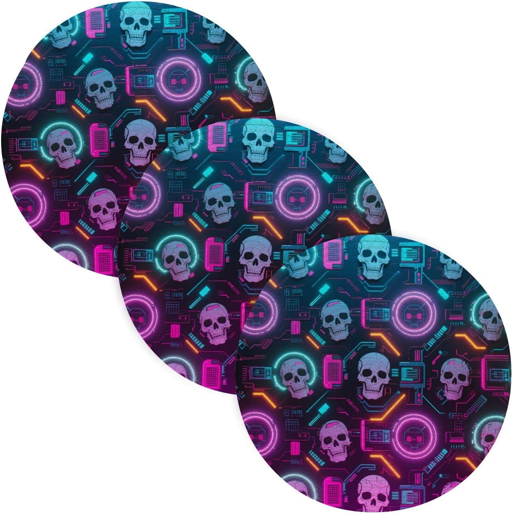 Halloween White Skull 3 Pcs Extra Large Trivet Mat for Crock Pot 15in Hot Bowl Holder House Decor Halloween Decorations