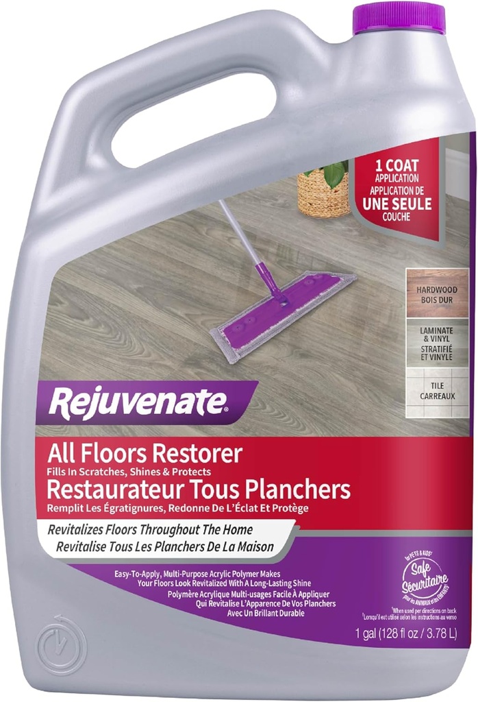 Rejuvenate All Floors Restorer Fills Scratches, Shines And Protects All Floor Types, Including Hardwood, Laminate, Vinyl And Tile, 1 Gallon