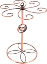 Vintage Red Wine Glass Holder Stemware Organizer Hanging Goblet Rack with Electroplated Finish Stable Round Base Wine Cup Holder for Kitchen Bar Decor
