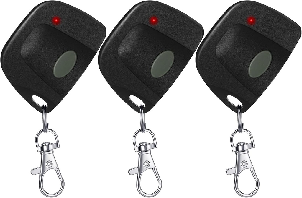 Kingdder 3 Pieces Gate Opener Remote Compatible with Multicode 300mhz 10 Dip Switch 3089 3060 3070 Garage Door Opener Remote Control with Keychain(Black, Gray)