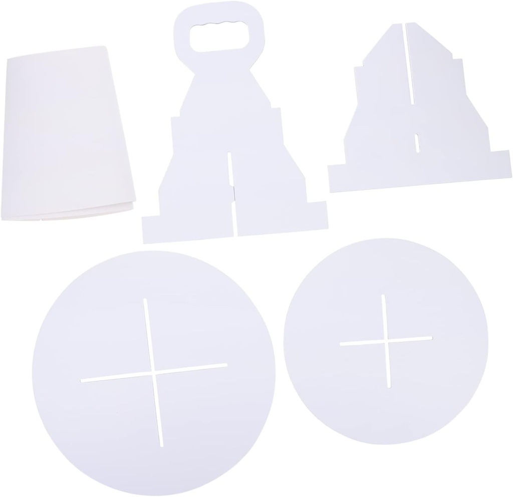 CHILDWEET Double Layer Dessert Packing Box Cake Containers Lids Small Boxes for Treats Muffin Containers Easy to Carry Handle