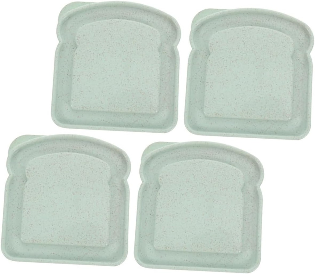 4pcs Portable Sandwich Storage Boxes Leakproof Lunch Containers for Outdoor Use Airtight Bread and Toast Holders Lightweight Snack and Fruit Keeper for Work Travel Picnic Hiking