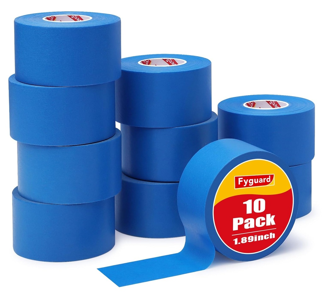 10 Rolls Painters Tape Blue Painters Tape 2 Inch Wide, General Purpose Masking Tape Bulk, 1.89 in x 55 Yd Blue Tape for Wall Painting Home Improvement DIY Crafts, Total 550 Yards