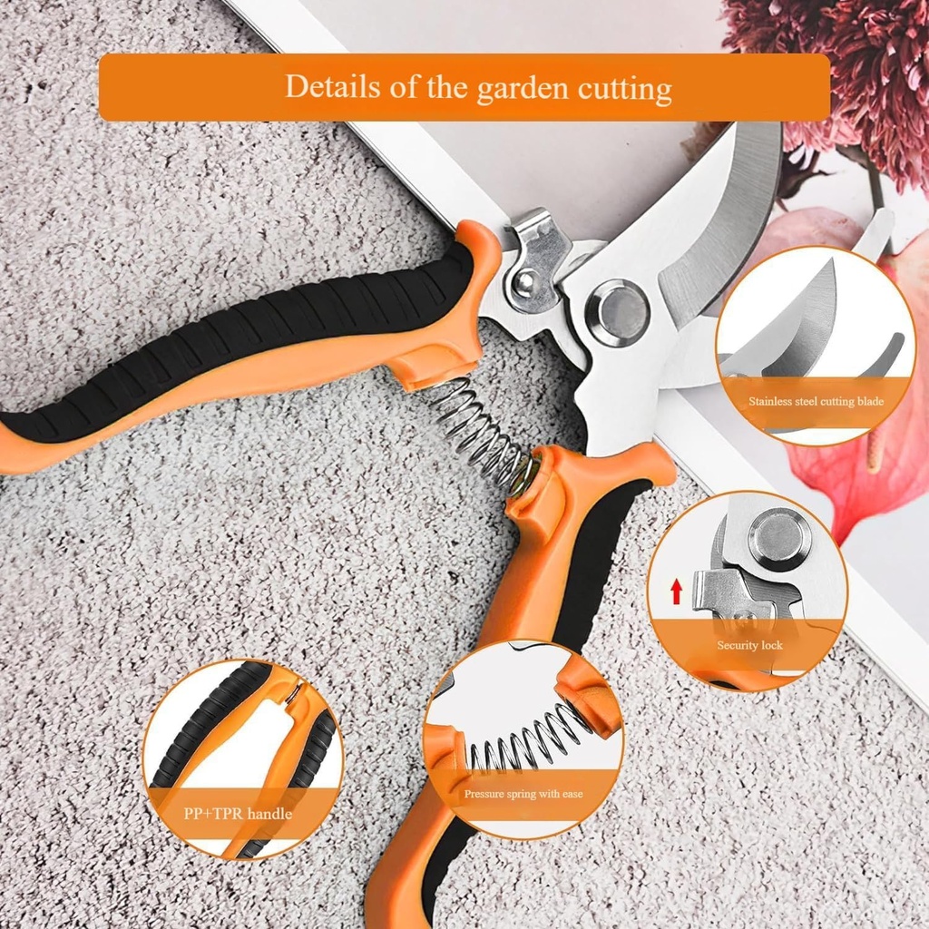 Gardening Scissors For Plants - Garden Clippers Handheld - Precision Plant Shears - pruning shears-Flower Stem Cutter - Hand Pruners for Professional and Home Gardeners,PP+TPR