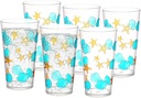 KLIFA- HAWAII series- 20.9 ounce, Set of 6, Sea World Acrylic Drinking Glasses, Shatter-proof Tumblers, BPA-Free, Stackable Plastic Drinkware, Dishwasher Safe Cups, Clear with 2-color printing