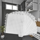 12 Pack 12" x 12" Interlocking Floor Tiles with Drain Holes, Soft PVC Non Slip Shower Floor Mat Modular Interlocking Cushion Mat for Bathroom, Drain, Pool, Patio, Balcony, Kennel, White