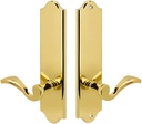 Royal Zinc Die-Cast Lever Set and Back Plates in Lifetime Polished Brass, Full Dummy Set, Left Hand