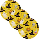 3 Pcs Absorb Water Pot Pads for Crock Pot Orange Halloween Pumpkin 15in Polyester-Cotton Thread Weave Bathroom Decor alfombrilla de para cocina