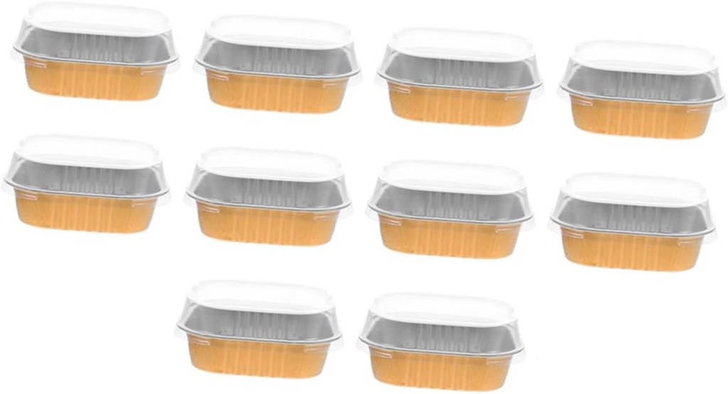 LIFKOME 10pcs Plastic Cupcake Containers Dessert Box Baking Box Lid Stacking Design