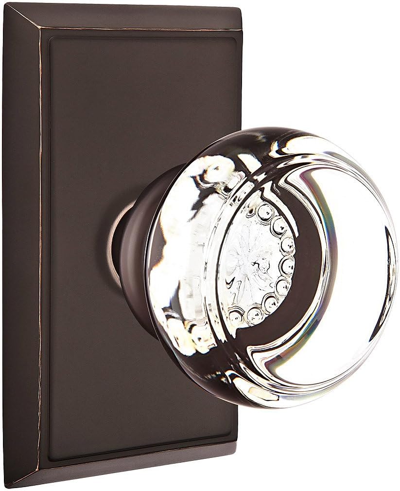 Providence Door Set with Georgetown Crystal Knobs Privacy in Oil Rubbed Bronze