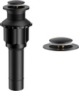 FORIOUS Bathroom Sink Drain Without Overflow, Pop-up Drain Assembly with Detachable Basket Stopper, Anti-Explosion and Anti-Clogging Drain Strainer, 304 Stainless Steel, Matte Black