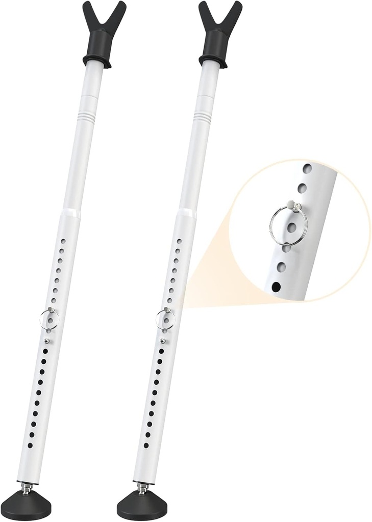 YeYeBest Door Security Bar & Sliding Patio Door Security Bar, Sliding Door Lock for Patio Door, Sliding Door, Window, Apartment, Home, Hotel Room, Removable Security Jammer Bar, White, 2 Pack