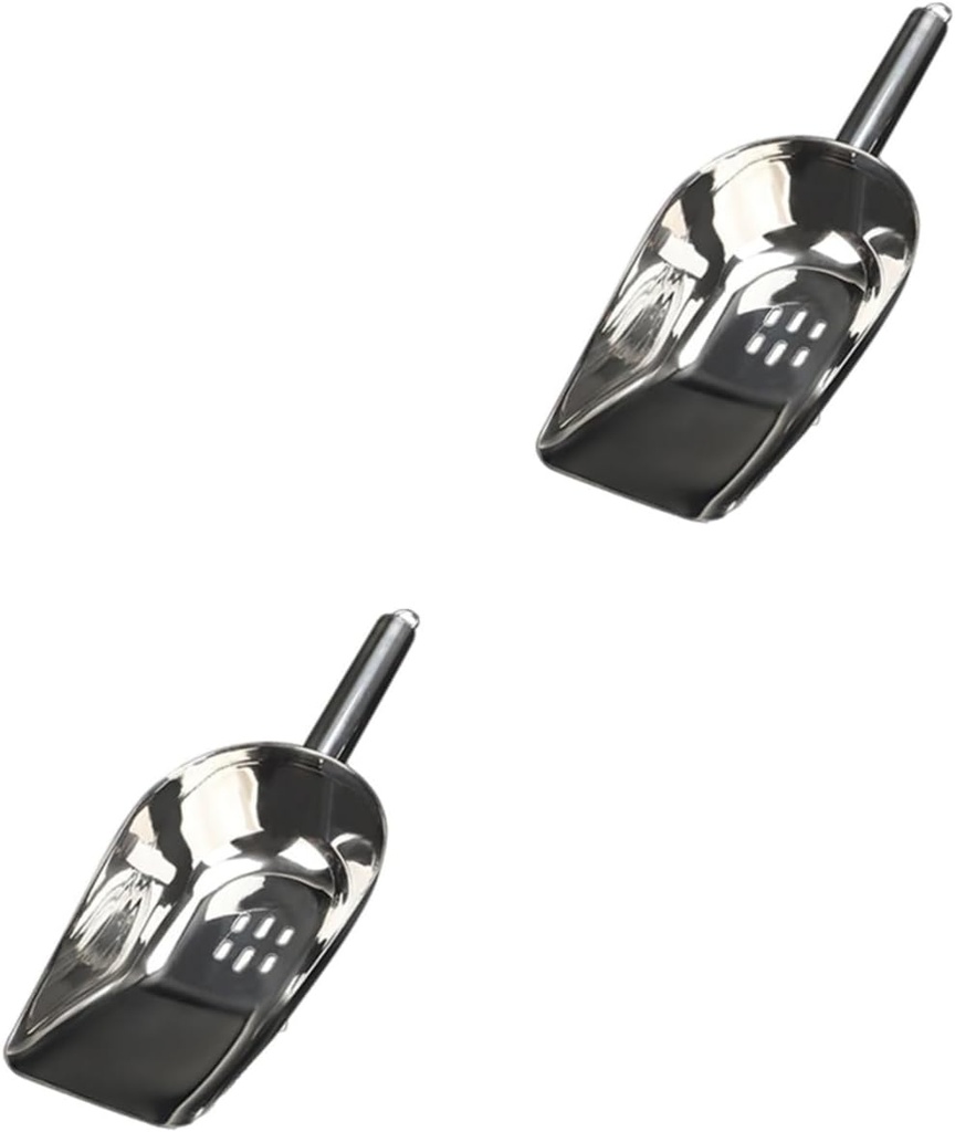 2pcs Stainless Steel Multifunctional Filter Scoop for Beans and More Ergonomic Design Scoop for Kitchen and Bar Use Dishwasher