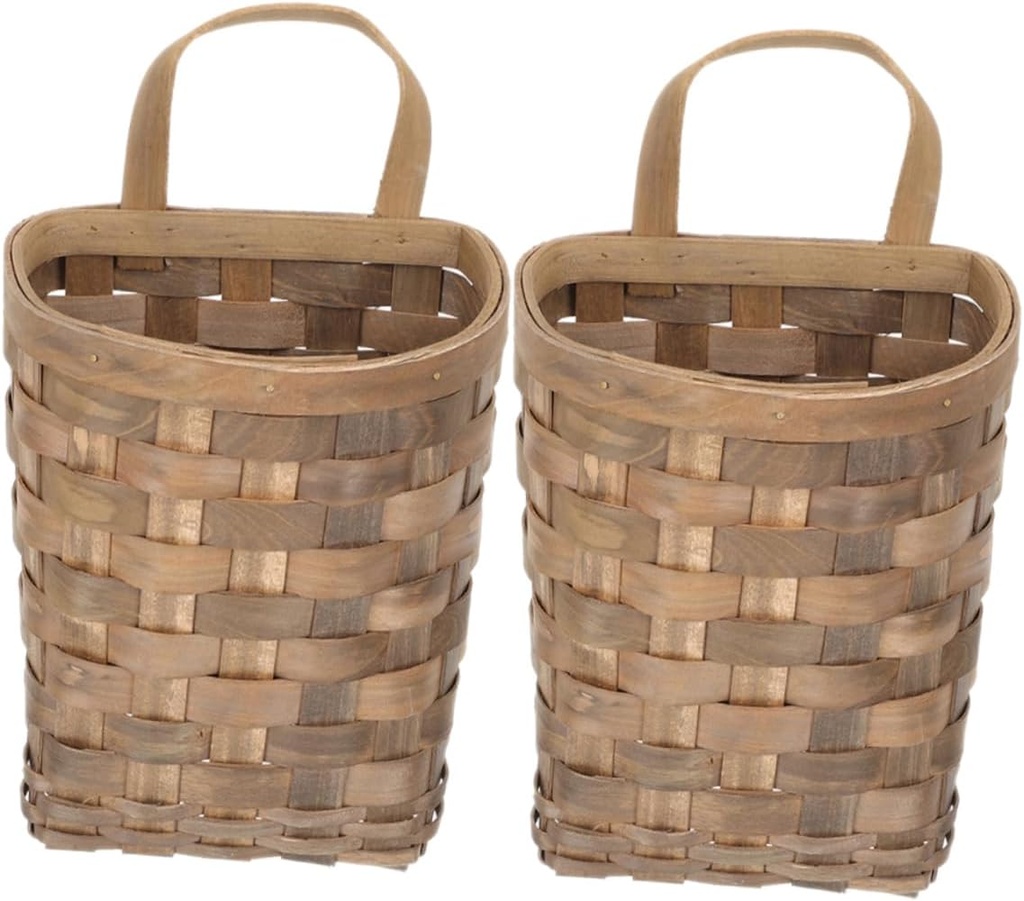 2pcs Wall-Mounted Kitchen Utensil Storage Basket Set Woven Cutlery Holder for Spoons Forks and Chopsticks Sturdy Hanging Organizer for Home and Dorm