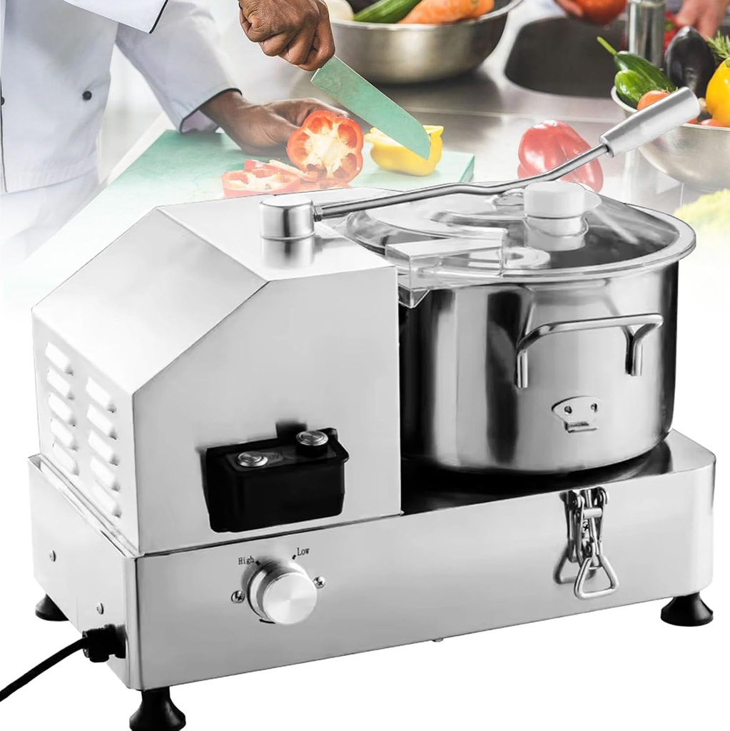 Electric Commercial Food Processor - Stainless Steel Multi-Function Meat & Vegetable Chopper, Grinder & Mincer