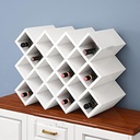 Geometric Wooden Wine Bottle Storage Rack Durable Individual Capacity Rack for Wine Cellar Bar Home and Kitchen Beauty Comes with 18 Bottles Storage Star