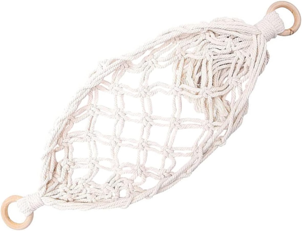 VICASKY Hanging Fruit Hammock Under Cabinet Cotton Rope Basket for Kitchen Storage Handwoven Vegetable and Fruit Organizer Space Saving Home Hanging Storage