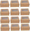 1set Kraft Paper Cake Box Muffin and Cupcake Packing Boxes with Window for Weddings Birthdays and Dessert Displays Food-grade Material