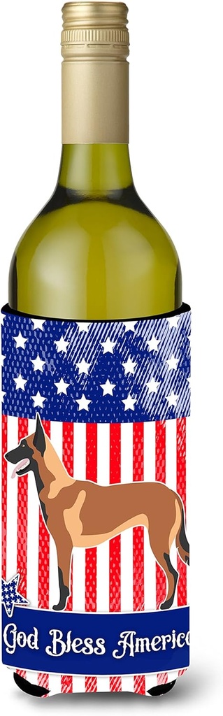 Caroline's Treasures BB8413LITERK Malinois Belgian Shepherd American Wine Bottle Hugger Bottle Cooler Sleeve Hugger Machine Washable Collapsible Insulator Beverage Insulated Holder