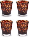 Two's Company Set of 4 Tortoise Print Double Old Fashion Glass (16 oz, Hand wash only) - Glass