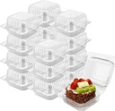 Cake Slice Containers,200PC Square Plastic Hinged Food Container Individual Clamshell Food Containers Disposable Plastic To Go Containers Takeout Tray for Salads, Pasta, Sandwiches 5.3x4.7x2.8 Inch