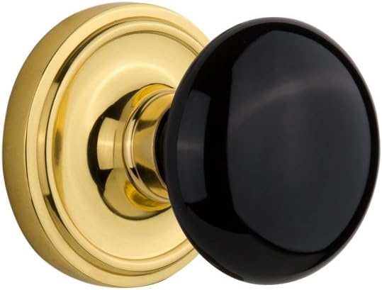 Nostalgic Warehouse Classic Rosette Black Porcelain Door Knob
