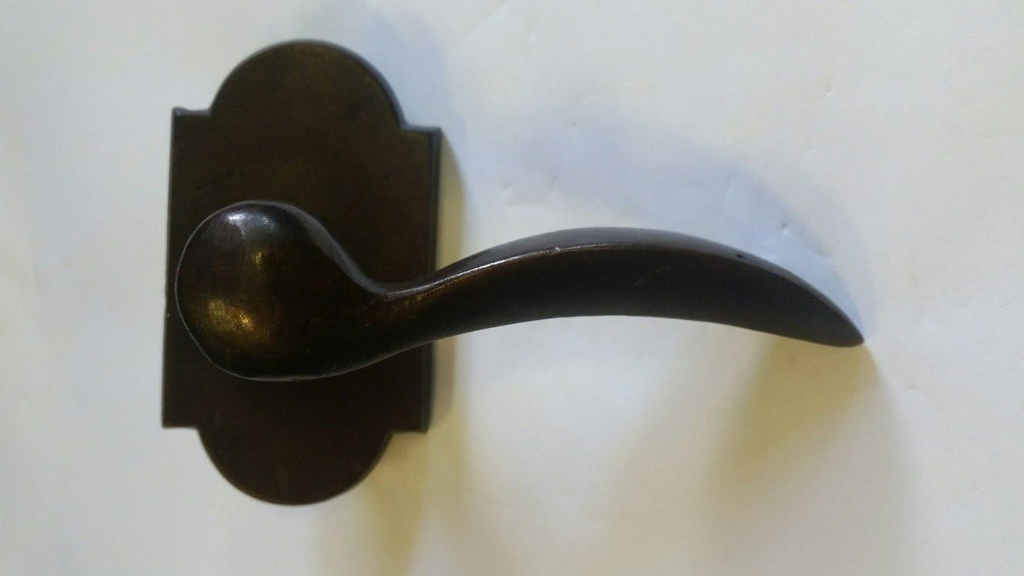 EMTEK Leverset Sandcast Bronze - Passage Set - Durango Lever - #1 Rosette - Right-Handed - Medium Bronze - 7108.D.RH.MB