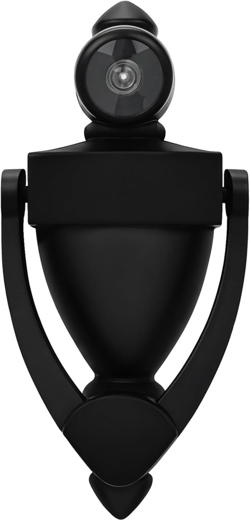 Black Zinc Alloy Vintage Door Knocker With Peephole For Front Doors