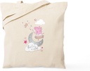 CafePress Peppa Pig Tutu Cute Reusable Natural Beige Canvas Shopping Bag