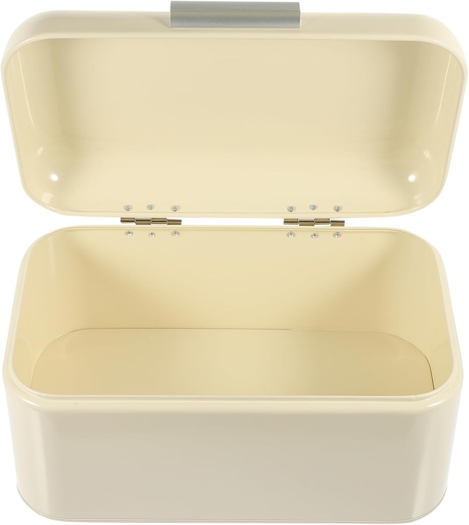 Mikinona Vintage Iron Bread Storage Bin Multi-function Household Food Box for Kitchen Countertop Retro Milk White Bread Box Organizer for Home and Bakery Use