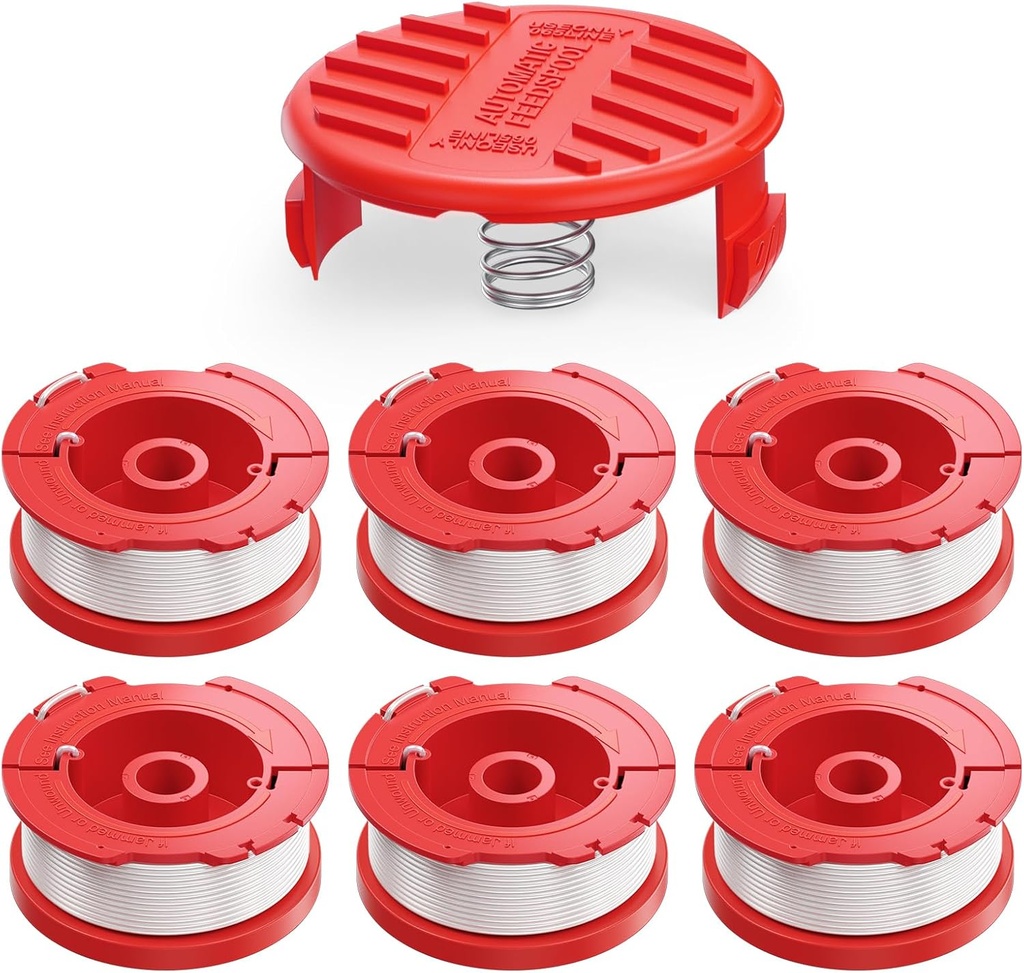 CMZST0653 Weed Eater String Compatible with Craftsman Weed Wacker, 7Pack 0.065" 30Ft String Trimmer Replacement Line, Auto Feed Weed Eater String Line for Craftsman String Trimmer Edger(6Spool, 1Cap)