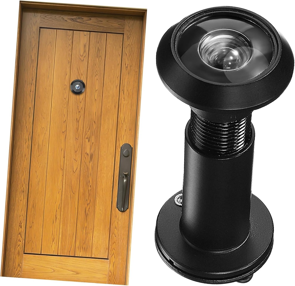 Black Wide Angle Door Viewer Cat Eye Peephole Front Door Peephole Cover High-Definition Lens Privacy Cover