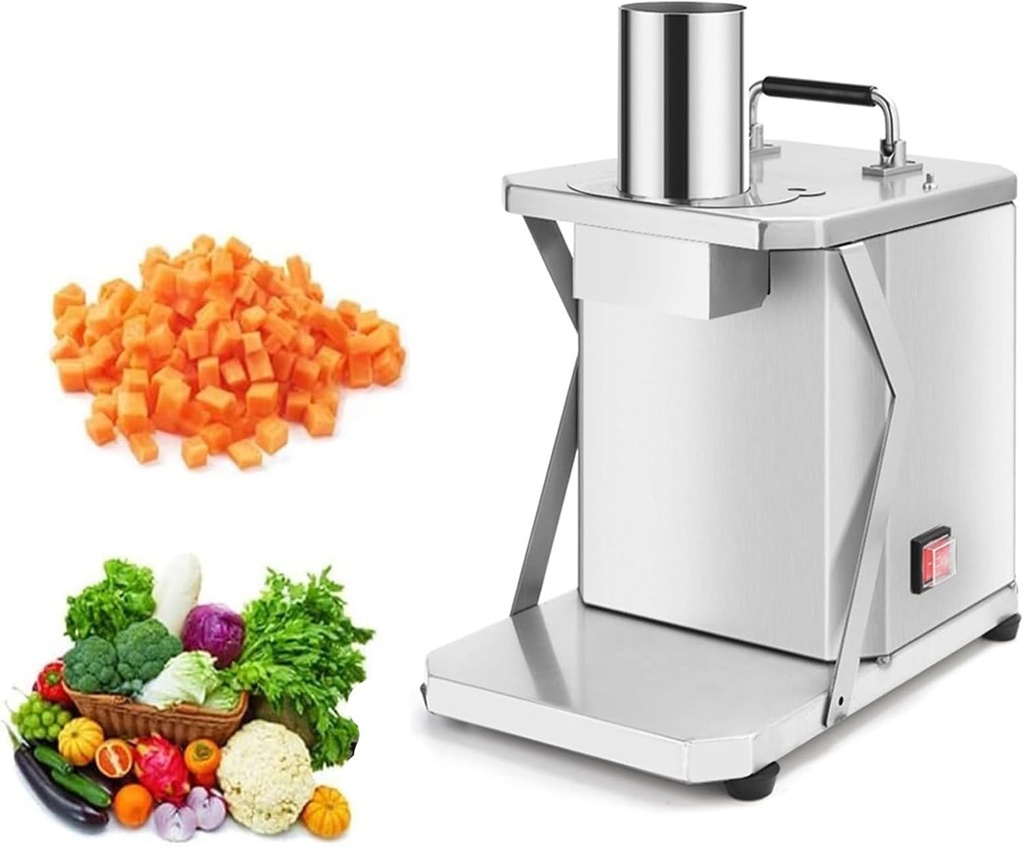 Automatic Dicer for Home and Commercial Use,Food Processor Fruit Cutting Machine with 6/8/10/12/15mm Cube Die,for Onions, Carrots, Cucumbers, Diced Ham