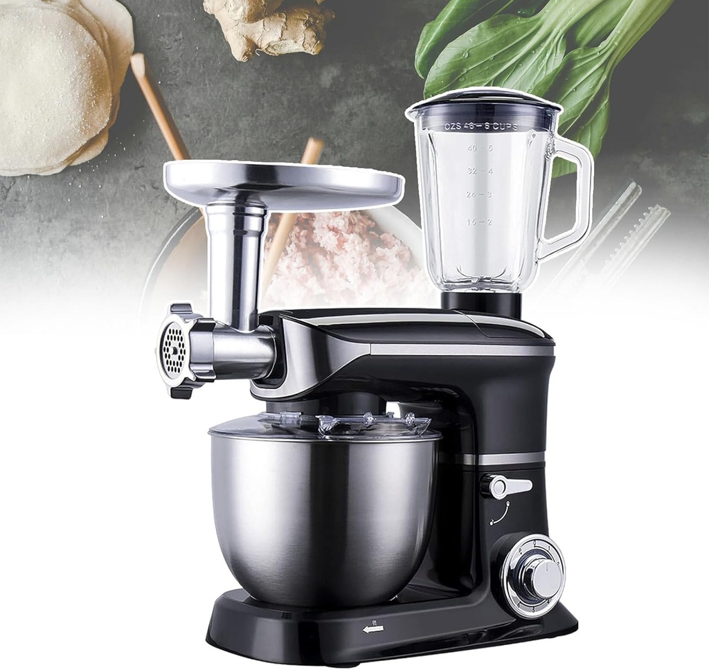 Electric Kitchen Mixer, Kitchen Press Machine, Maximum Power 1500W Home Blender, Load Dependent Design, Constant Speed, For Home/Commercial,Black