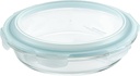 LocknLock Purely Better Glass Round Pie Baking Dish/Food Storage Container with Lid, 9.5 Inch, Clear