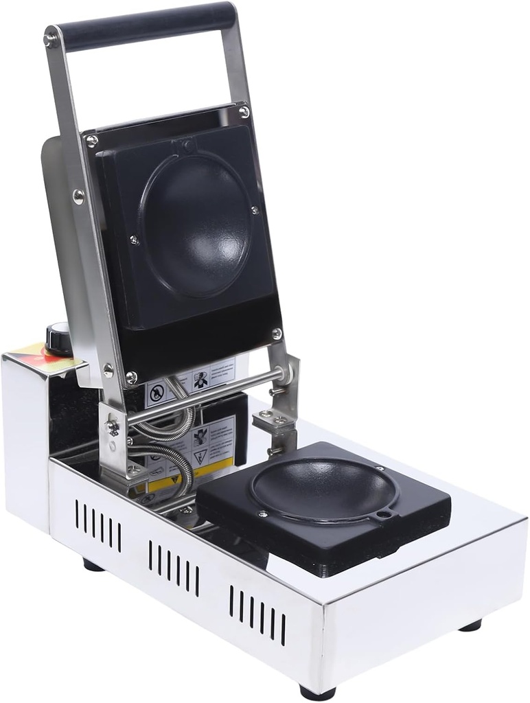 1000W Electric Hamburger Maker, Nonstick Commercial Grill, Waffle Press, Adjustable Temp, Time for Burger, Sandwich & Ice Cream Treats