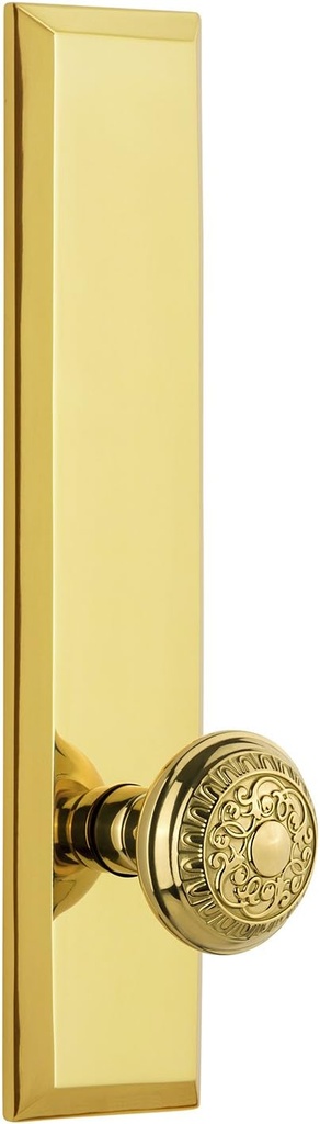 Grandeur 802992 Hardware Fifth Avenue Tall Plate Windsor Knob, Single Dummy, Lifetime Brass