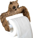 Owl Toilet Paper Holder Funny Wall Mount Toilet Tissue Roll Holder, Painted Resin Cute Paper Towel Holder for Rustic Farmhouse Bathroom Decor
